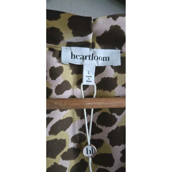 Heartloom Randi Leopard Print Blouse Womens Large Brown Twist Front NWT - Picture 2 of 8